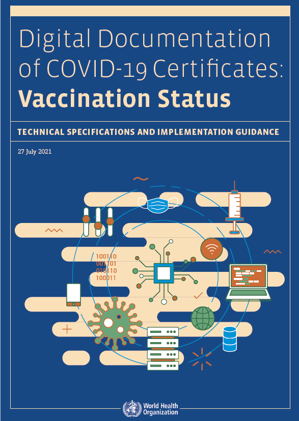 Portada de la guía de la OMS sobre certificaciones digitales de vacunación