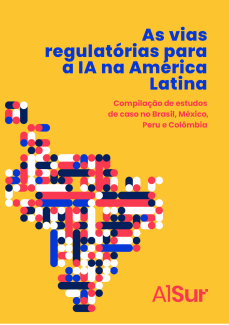 Tapa o livro. As vias regulatorias para e IA na America Latina